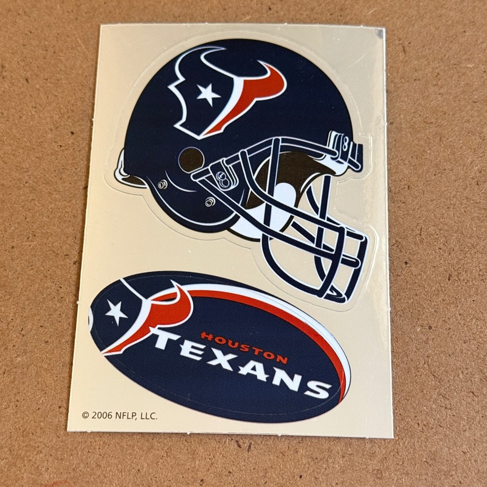NFL Houston Texans Metallic Helmet Stickers Vinyl 2006 Vintage Decals